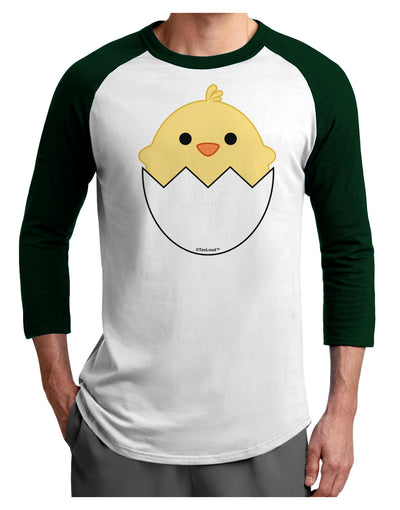 Cute Hatching Chick Design Adult Raglan Shirt by TooLoud-TooLoud-White-Forest-X-Small-Davson Sales