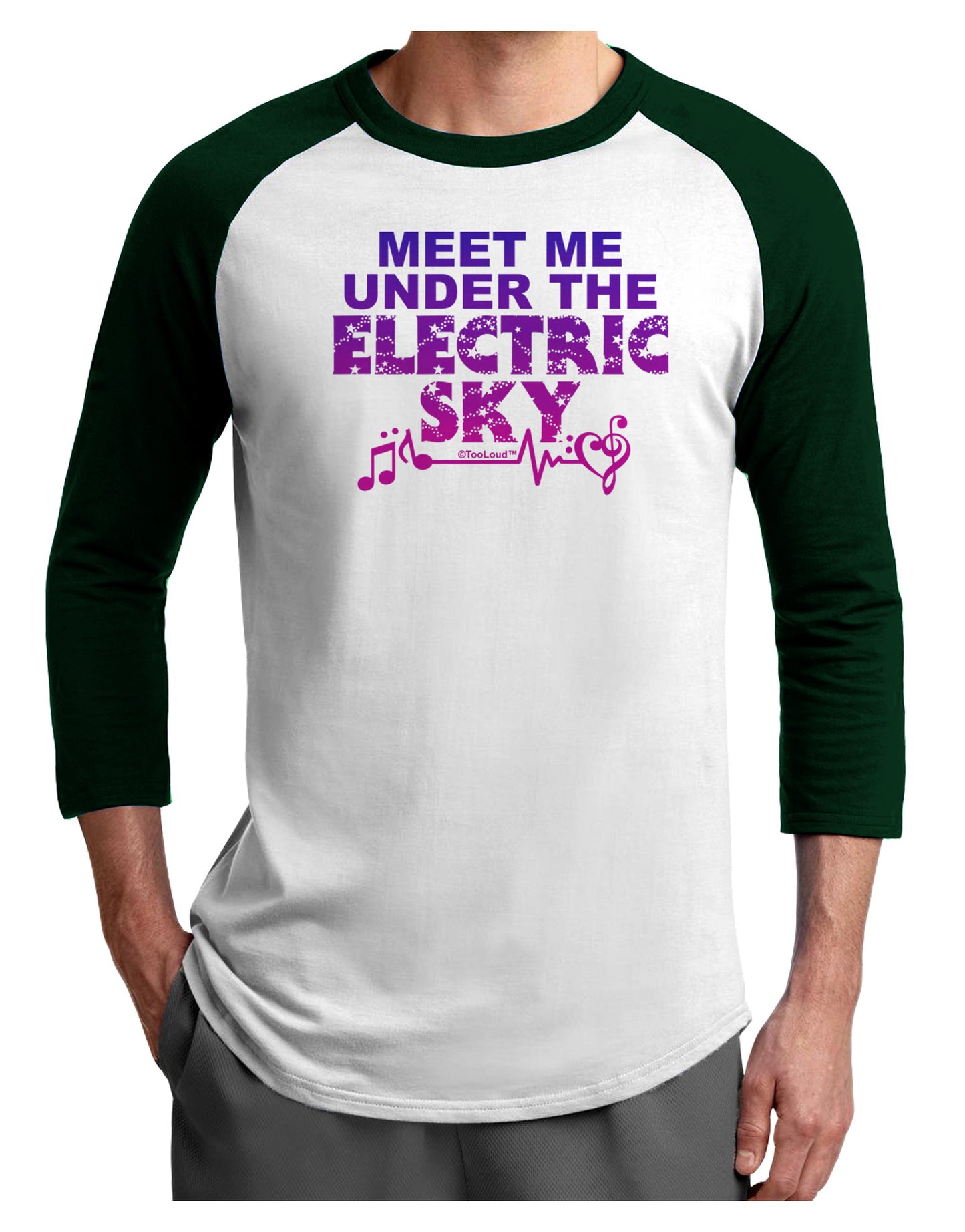 Electric Sky Color Adult Raglan Shirt-Raglan Shirt-TooLoud-White-Forest-X-Small-Davson Sales