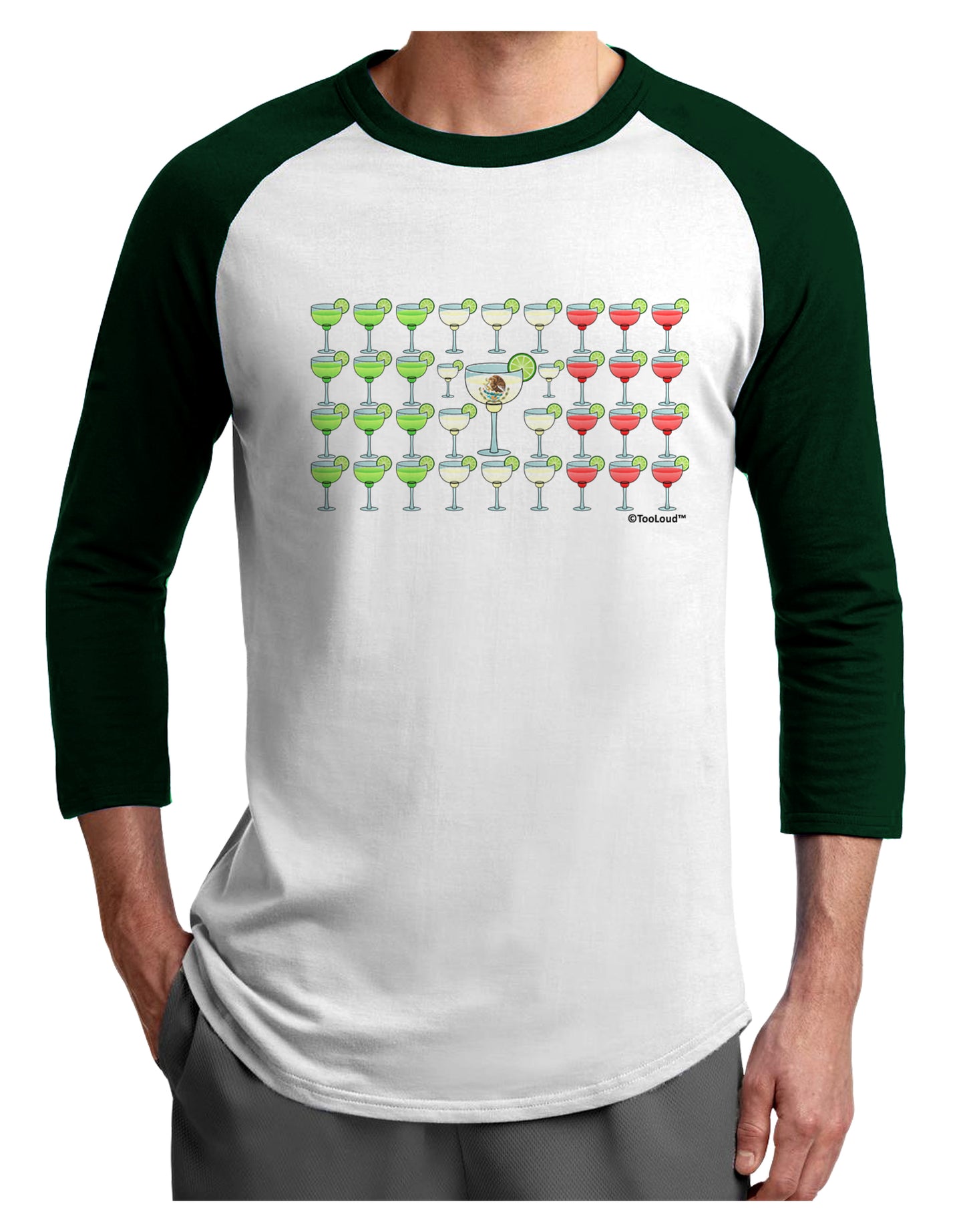 Mexican Flag of Margaritas Adult Raglan Shirt by TooLoud-TooLoud-White-Forest-X-Small-Davson Sales