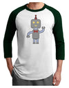 Cute Robot Male Adult Raglan Shirt-TooLoud-White-Forest-X-Small-Davson Sales