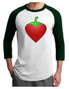 Chili Pepper Heart Adult Raglan Shirt