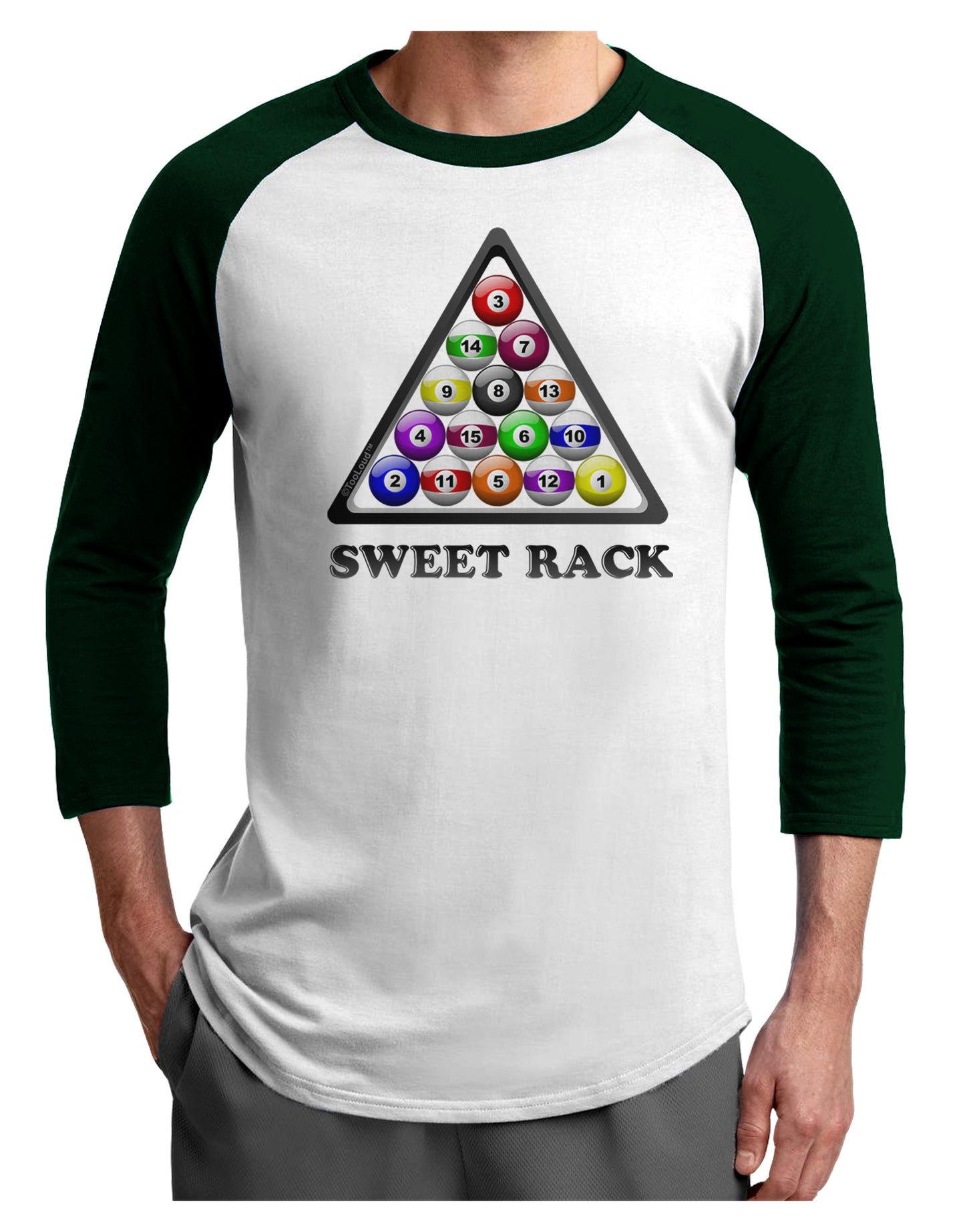 Sweet Rack - Pool Adult Raglan Shirt-Raglan Shirt-TooLoud-White-Forest-X-Small-Davson Sales