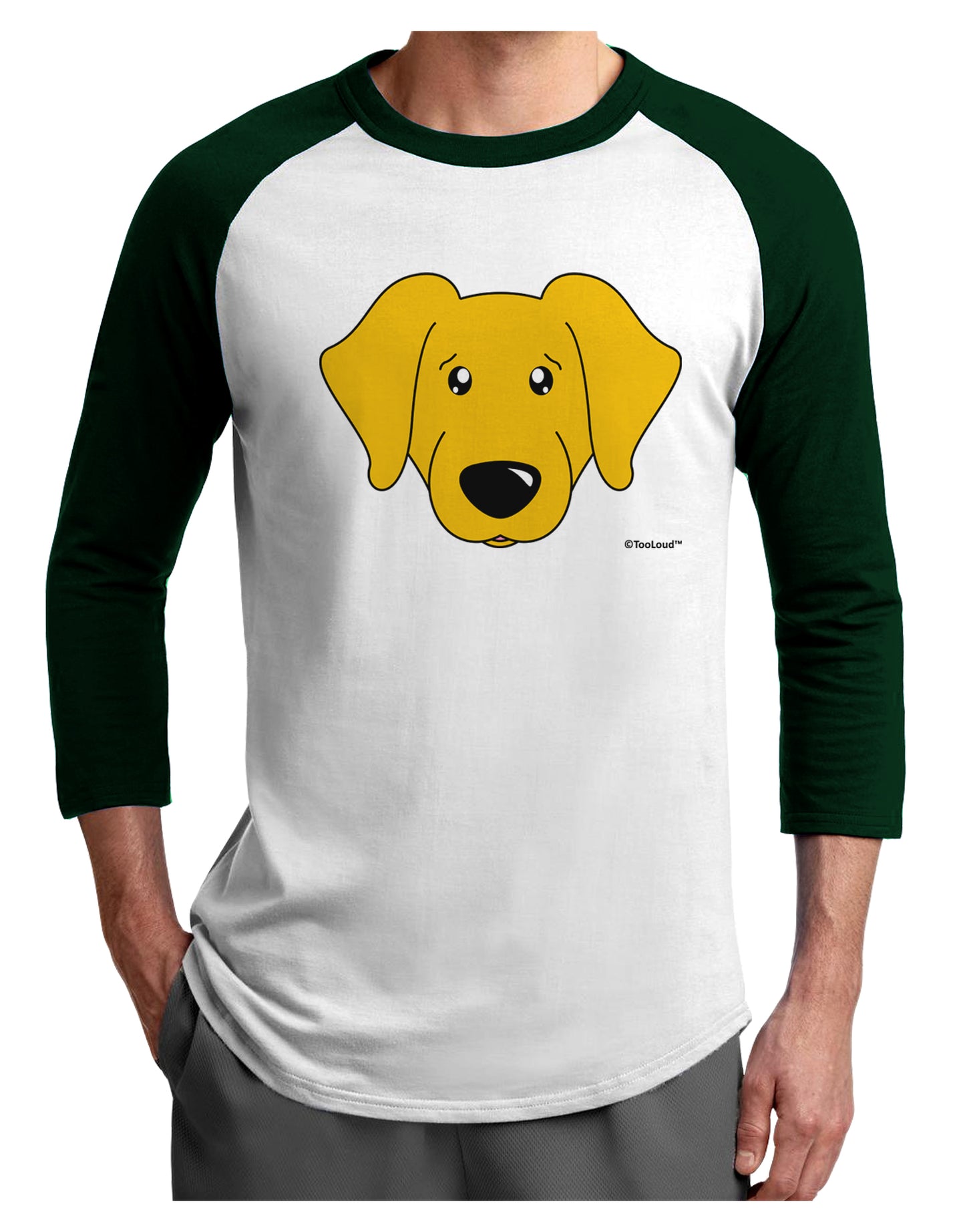 Cute Yellow Labrador Retriever Dog Adult Raglan Shirt by TooLoud-TooLoud-White-Forest-X-Small-Davson Sales