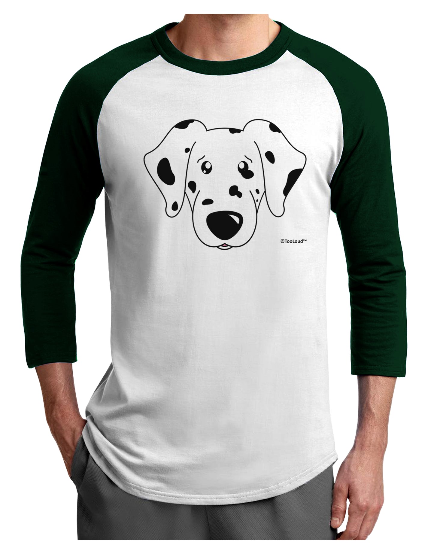 Cute Dalmatian Dog Adult Raglan Shirt by TooLoud-TooLoud-White-Forest-X-Small-Davson Sales