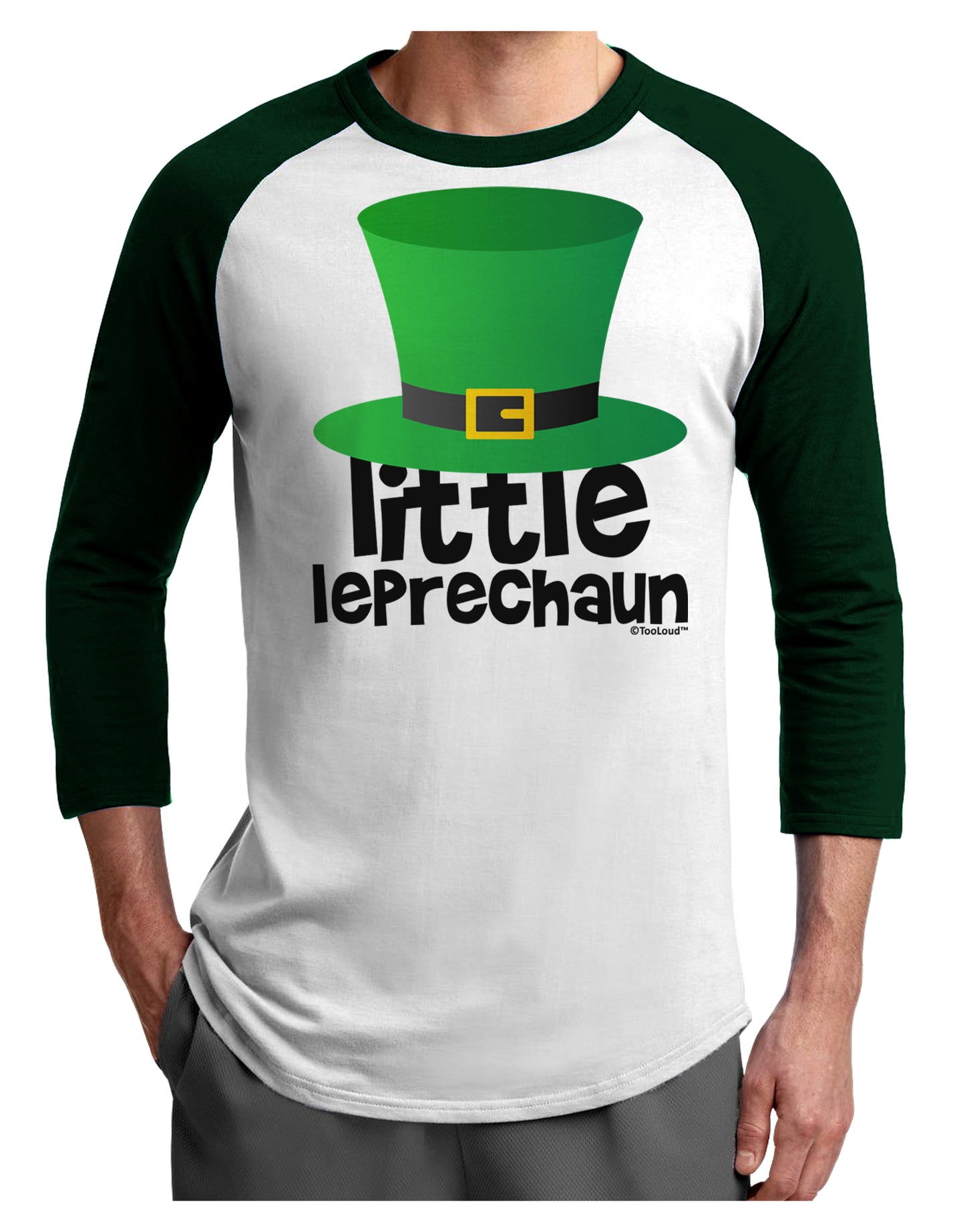 Little Leprechaun - St. Patrick's Day Adult Raglan Shirt by TooLoud-Raglan Shirt-TooLoud-White-Forest-X-Small-Davson Sales
