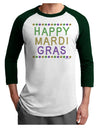 Happy Mardi Gras Beads Adult Raglan Shirt-Raglan Shirt-TooLoud-White-Forest-X-Small-Davson Sales