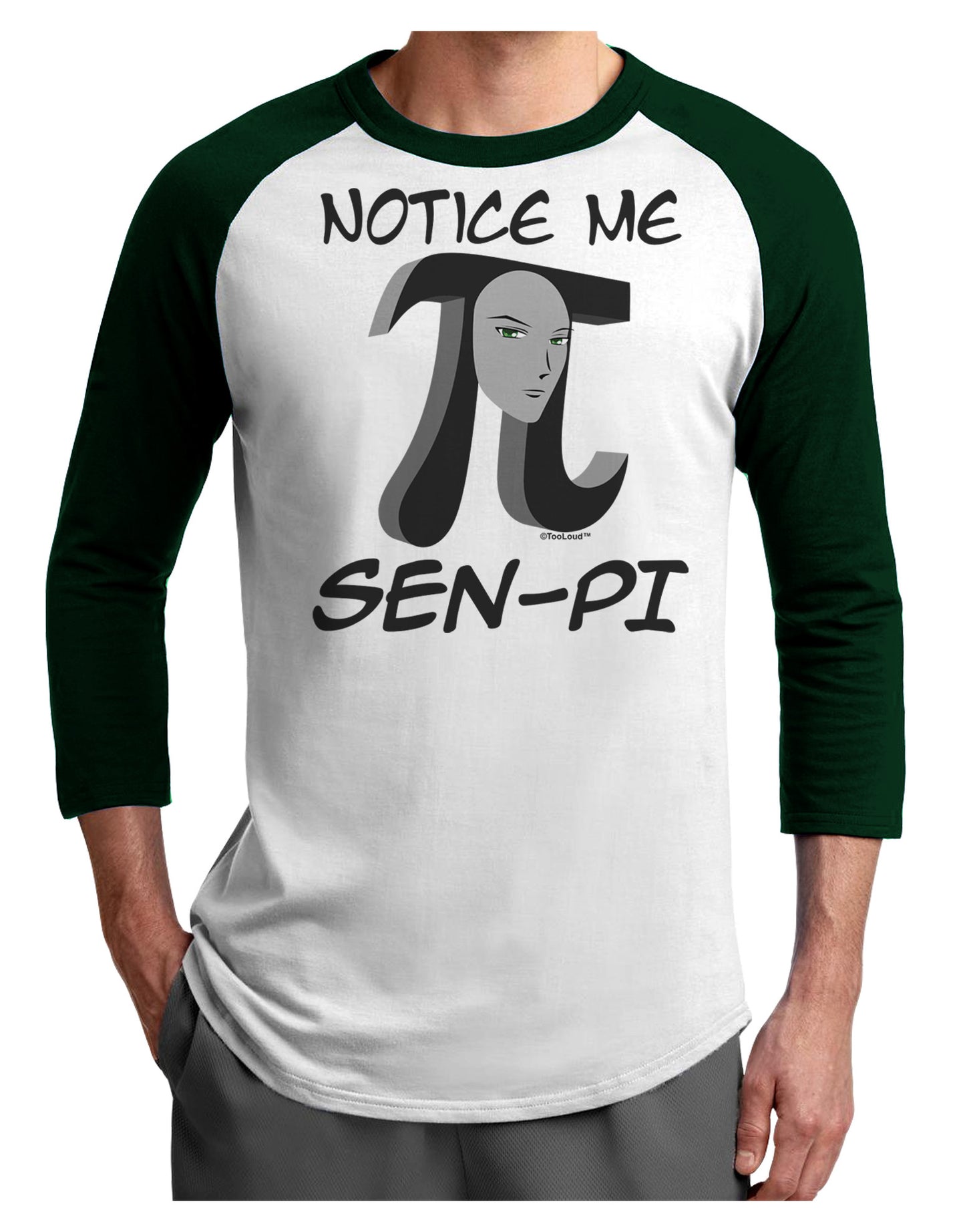 Notice Me Sen-Pi Adult Raglan Shirt-Raglan Shirt-TooLoud-White-Forest-X-Small-Davson Sales