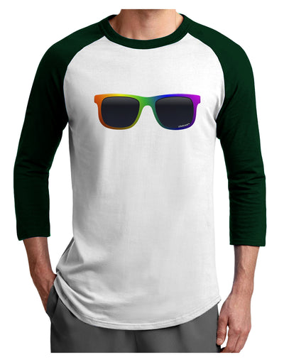 Pride Rainbow Glasses Adult Raglan Shirt by TooLoud-TooLoud-White-Forest-X-Small-Davson Sales