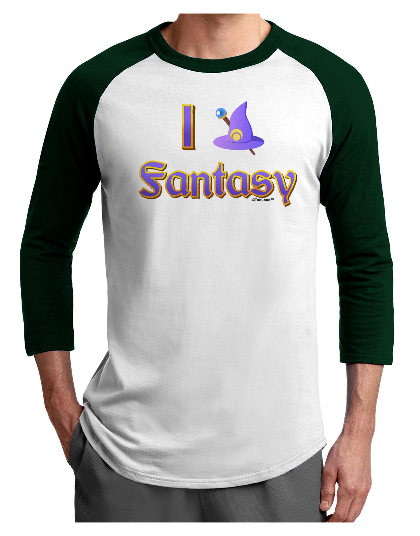 I Love Fantasy Adult Raglan Shirt-Raglan Shirt-TooLoud-White-Forest-X-Small-Davson Sales