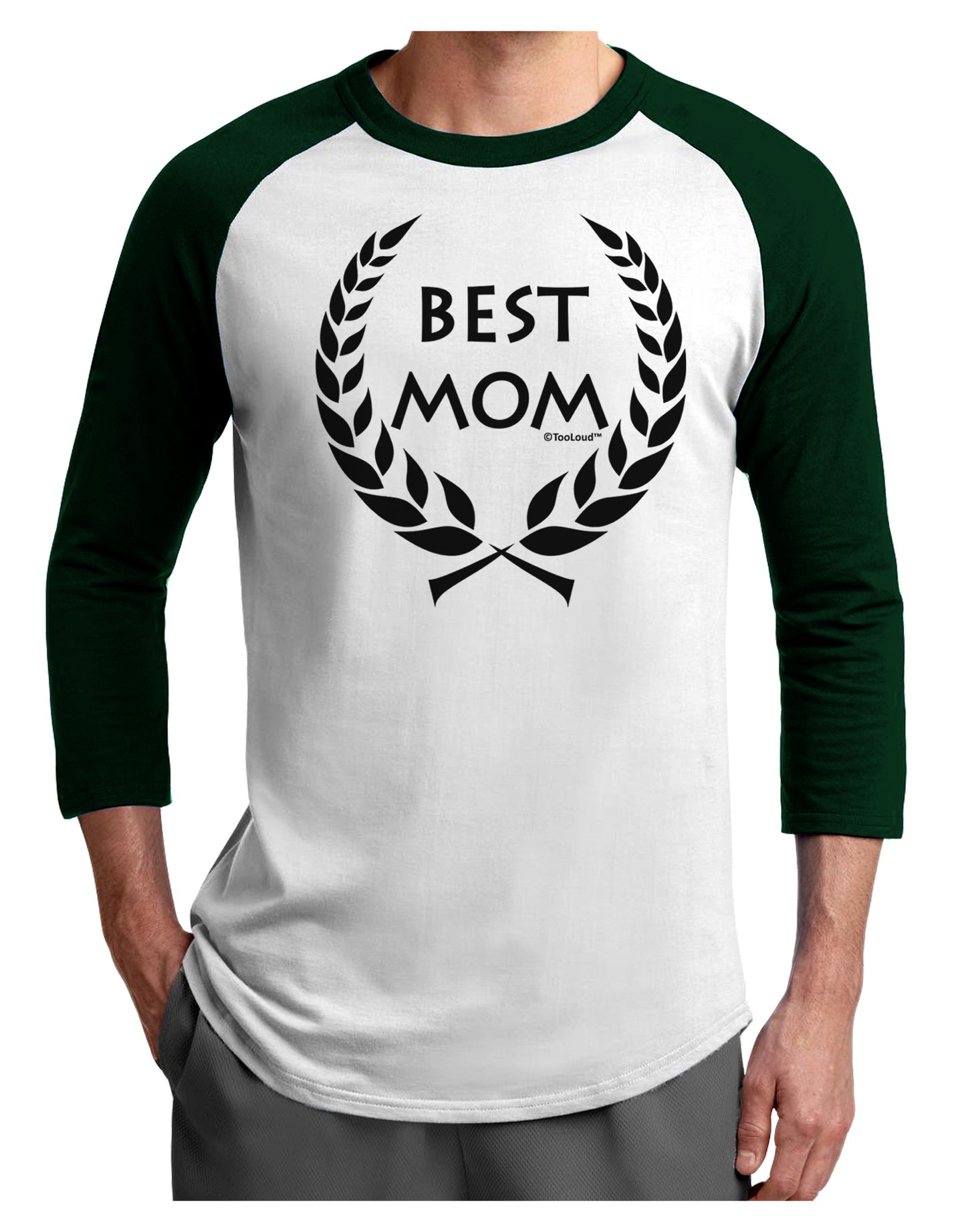 Best Mom - Wreath Design Adult Raglan Shirt by TooLoud-TooLoud-White-Forest-X-Small-Davson Sales