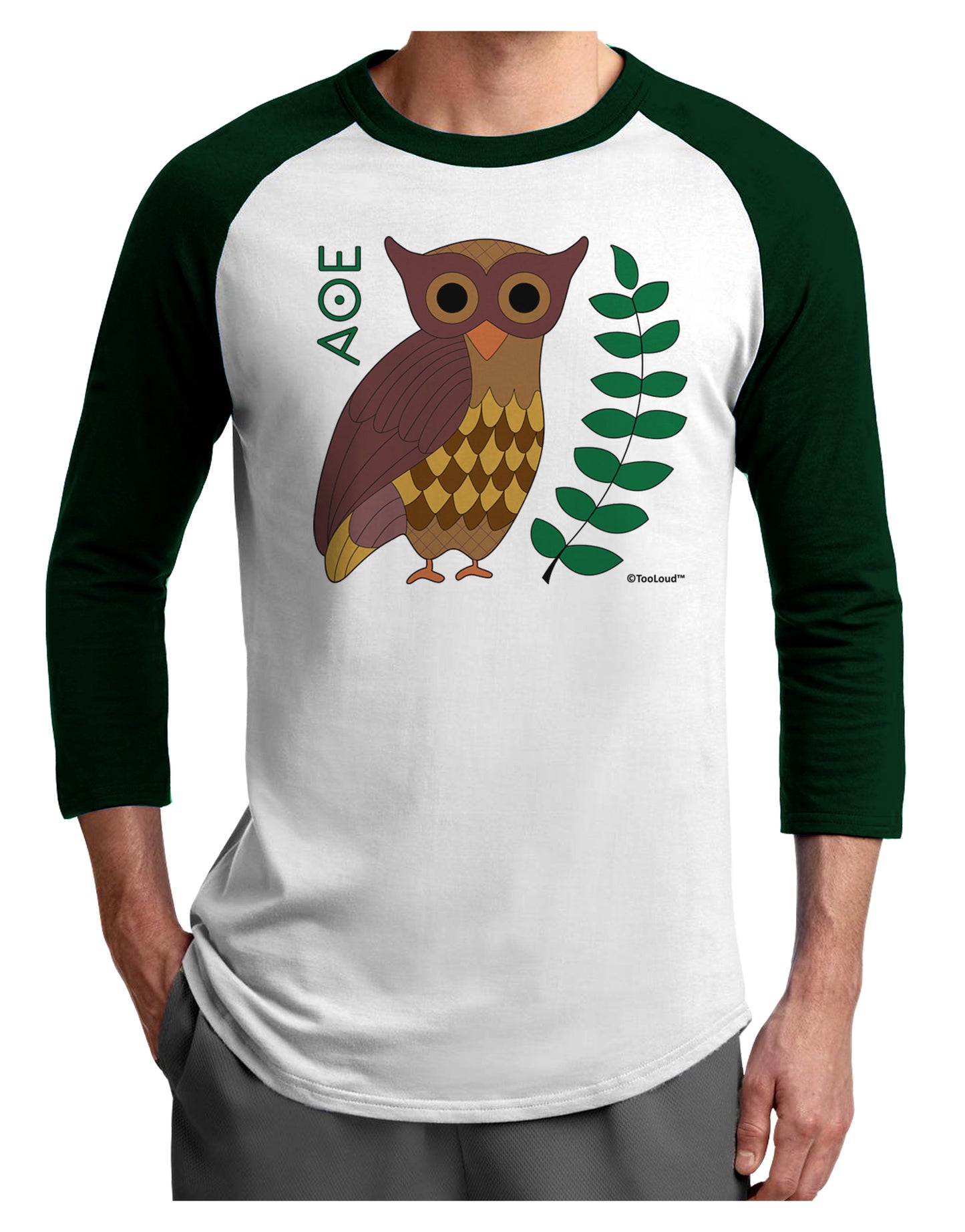 Owl of Athena Adult Raglan Shirt by TooLoud-TooLoud-White-Forest-X-Small-Davson Sales
