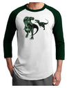 Jurassic Dinosaur Design 1 Adult Raglan Shirt by TooLoud-TooLoud-White-Forest-X-Small-Davson Sales