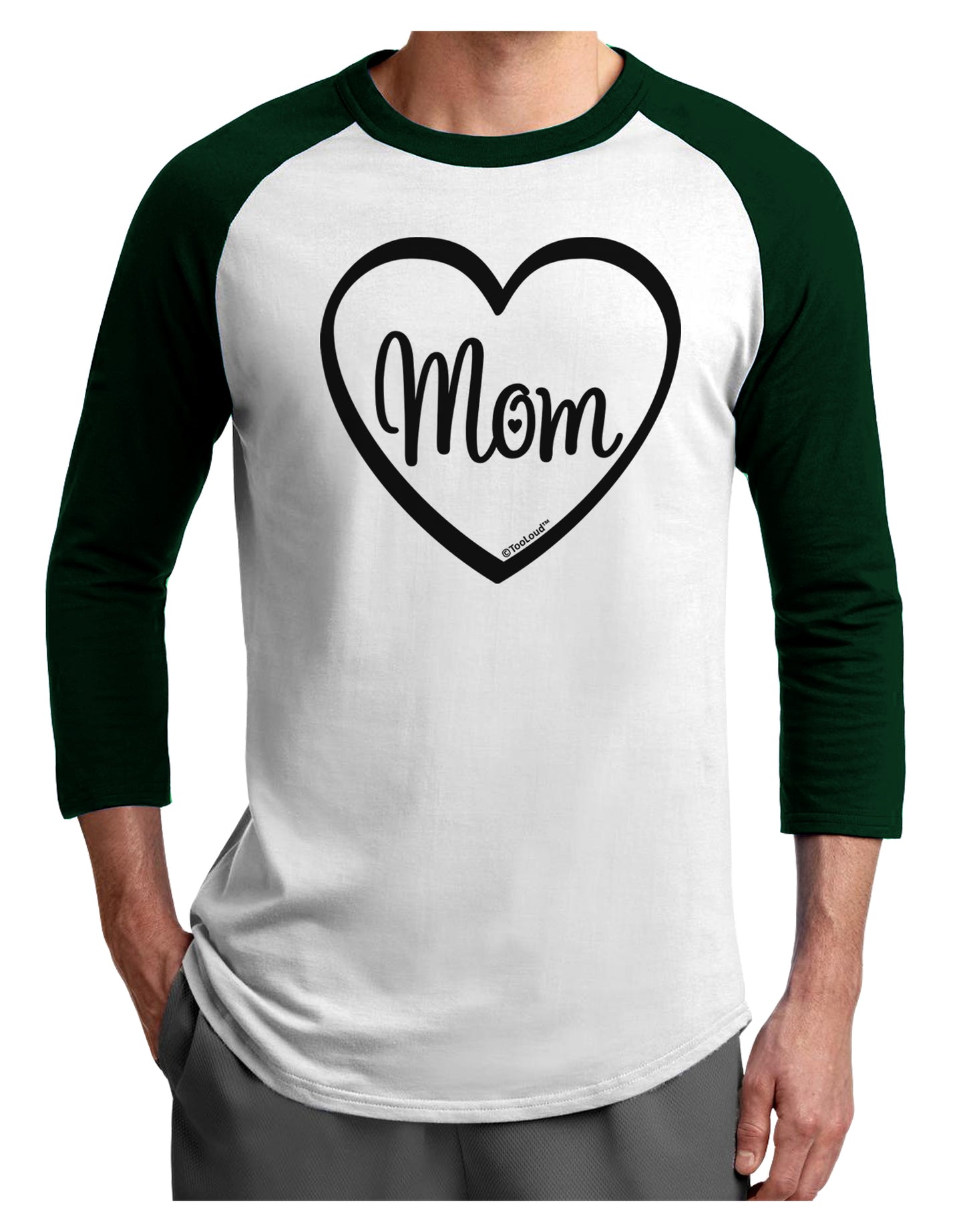 Mom Heart Design Adult Raglan Shirt by TooLoud-TooLoud-White-Forest-X-Small-Davson Sales