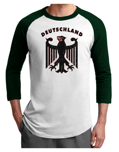 Bundeswehr Logo Deutschland Adult Raglan Shirt-Raglan Shirt-TooLoud-White-Forest-X-Small-Davson Sales