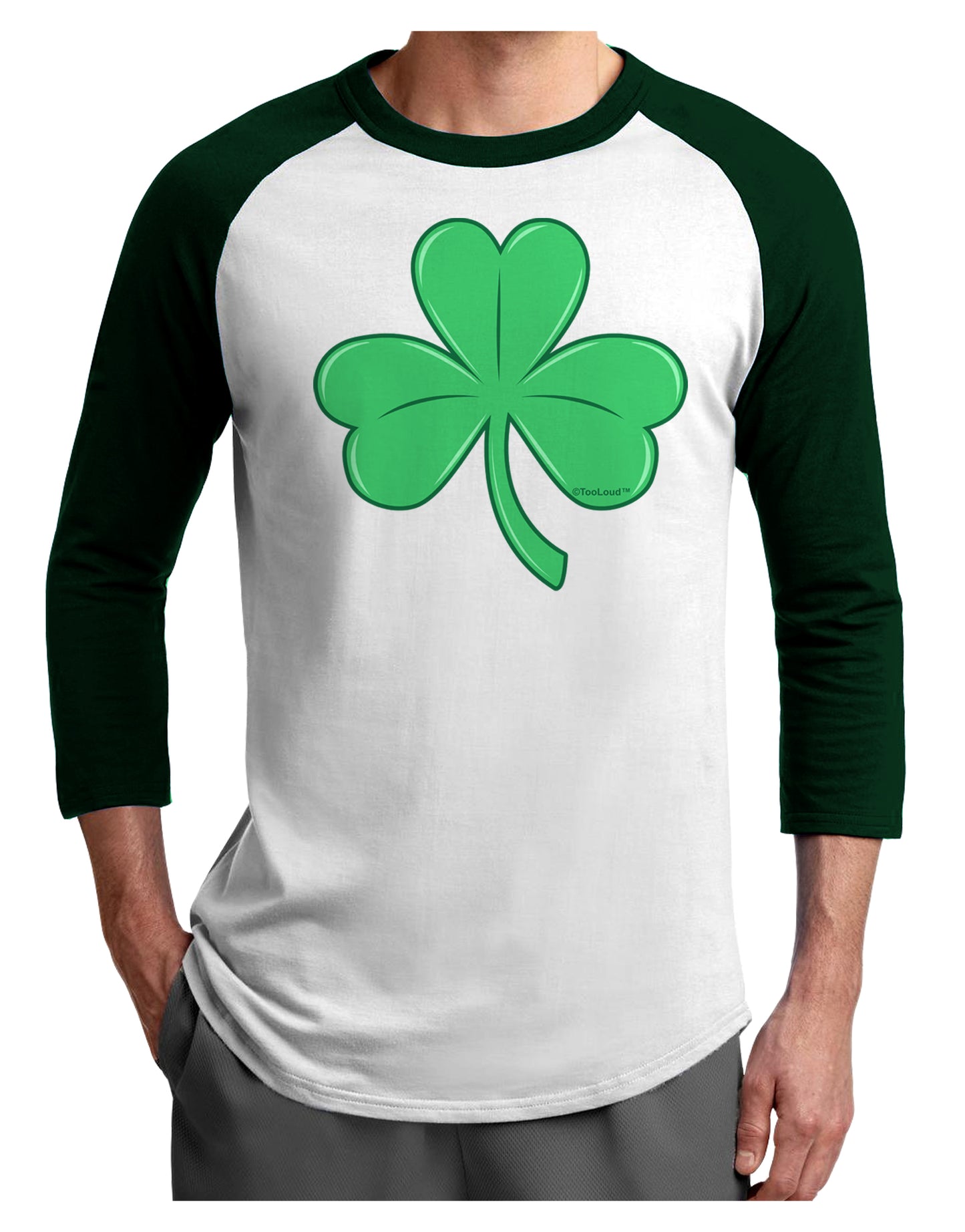 Shamrock Vector Design Adult Raglan Shirt by TooLoud-TooLoud-White-Forest-X-Small-Davson Sales