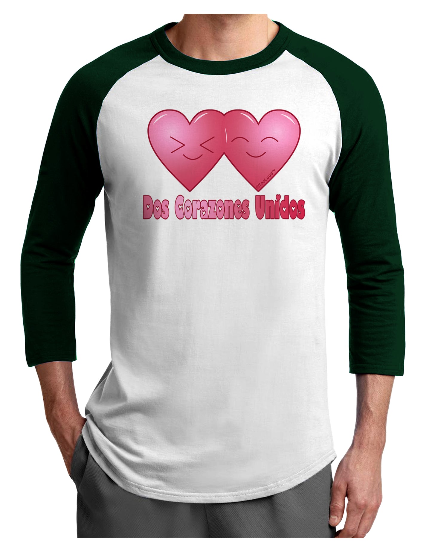 Dos Corazones Unidos Design Adult Raglan Shirt by TooLoud-TooLoud-White-Forest-X-Small-Davson Sales