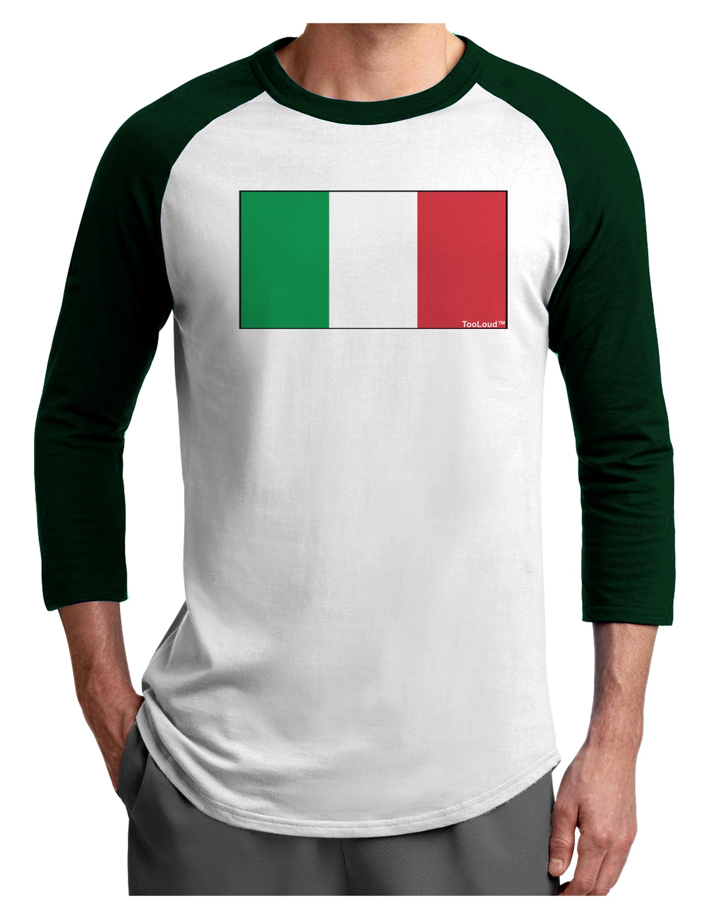 Italian Flag - Italy Adult Raglan Shirt by TooLoud-TooLoud-White-Forest-X-Small-Davson Sales