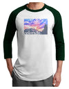 CO Rainbow Sunset Watercolor Text Adult Raglan Shirt-Raglan Shirt-TooLoud-White-Forest-X-Small-Davson Sales