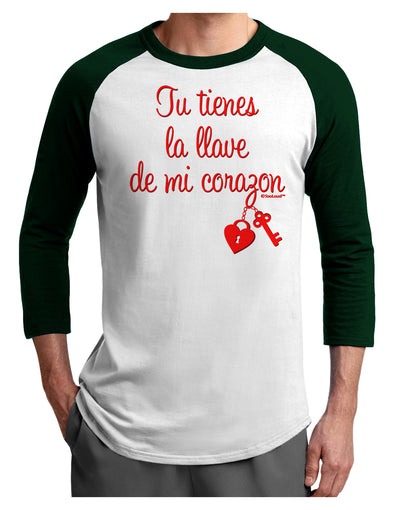 Tu Tienes La Llave De Mi Corazon Adult Raglan Shirt by TooLoud-TooLoud-White-Forest-X-Small-Davson Sales