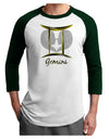 Gemini Symbol Adult Raglan Shirt-TooLoud-White-Forest-X-Small-Davson Sales