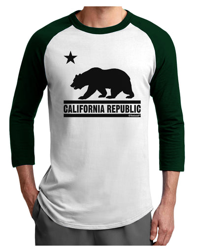 California Republic Design - Cali Bear Adult Raglan Shirt by TooLoud-TooLoud-White-Forest-X-Small-Davson Sales