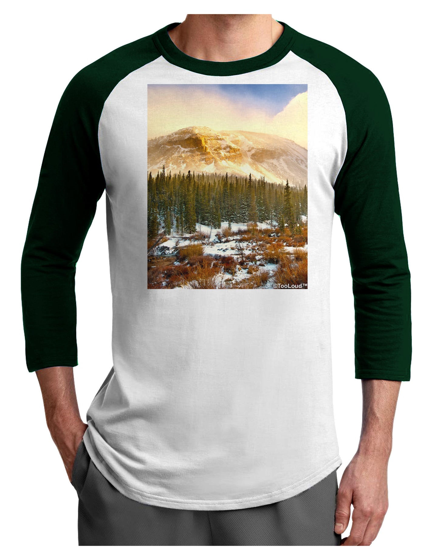 Nature Photography - Mountain Glow Adult Raglan Shirt by-Raglan Shirt-TooLoud-White-Forest-X-Small-Davson Sales