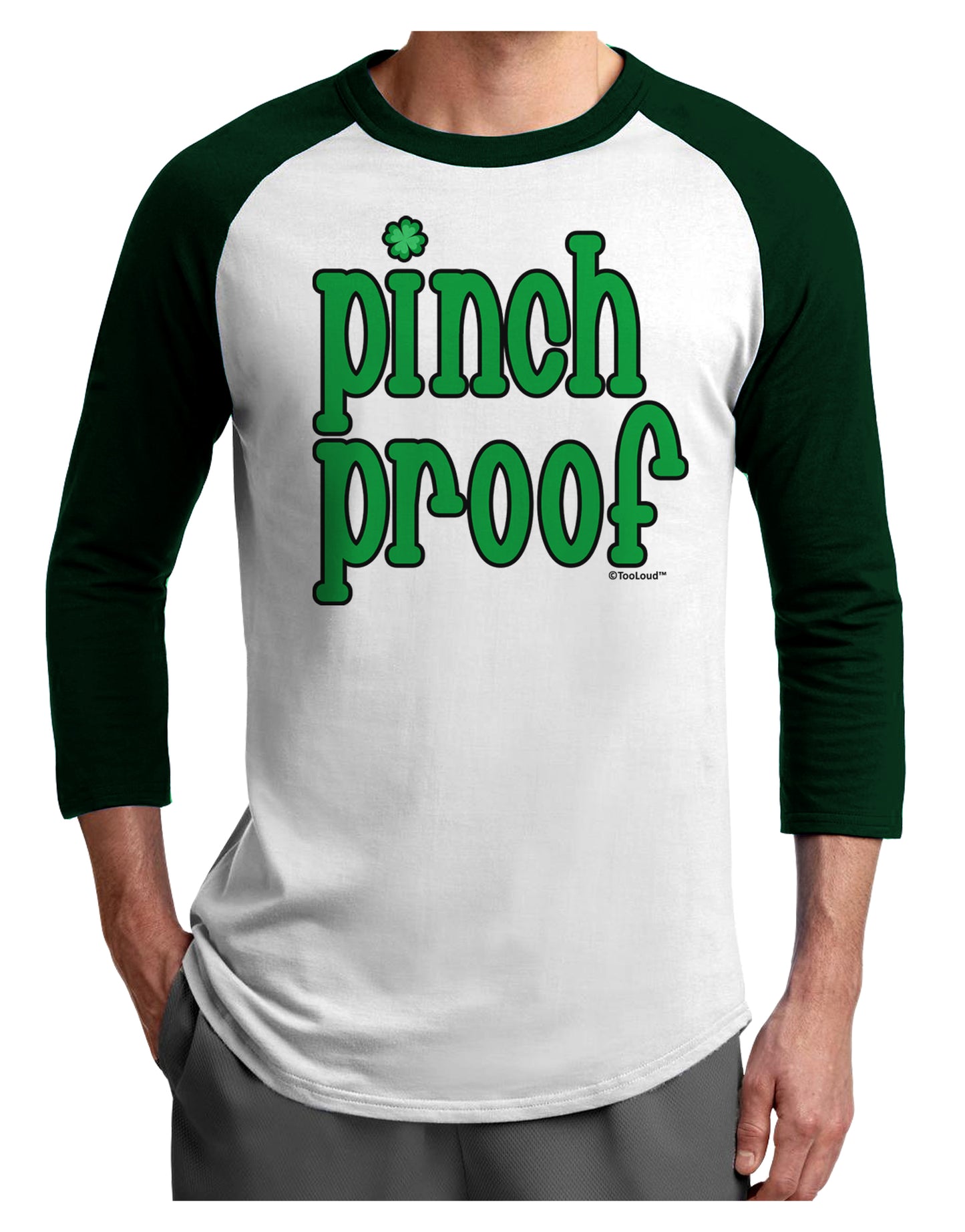 Pinch Proof - St. Patrick's Day Adult Raglan Shirt by TooLoud-Raglan Shirt-TooLoud-White-Forest-X-Small-Davson Sales
