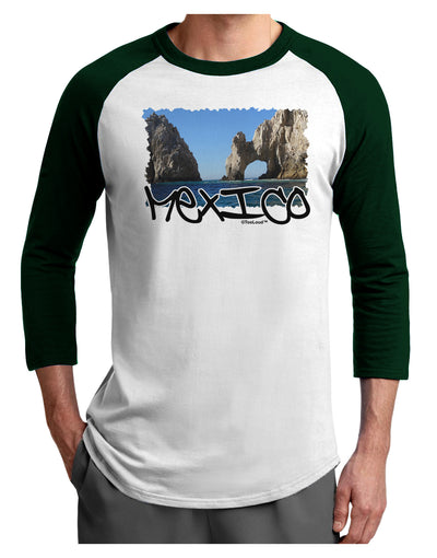 Mexico - Islands Cut-out Adult Raglan Shirt-TooLoud-White-Forest-X-Small-Davson Sales