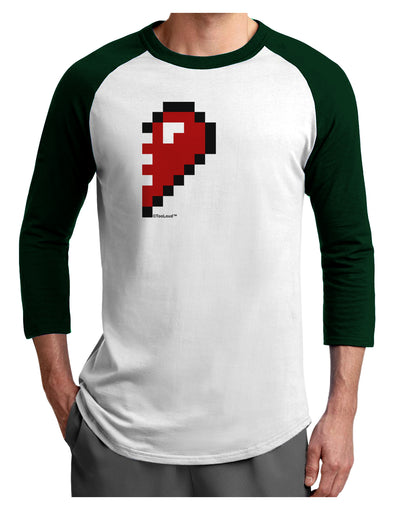 Couples Pixel Heart Design - Right Adult Raglan Shirt by TooLoud-TooLoud-White-Forest-X-Small-Davson Sales