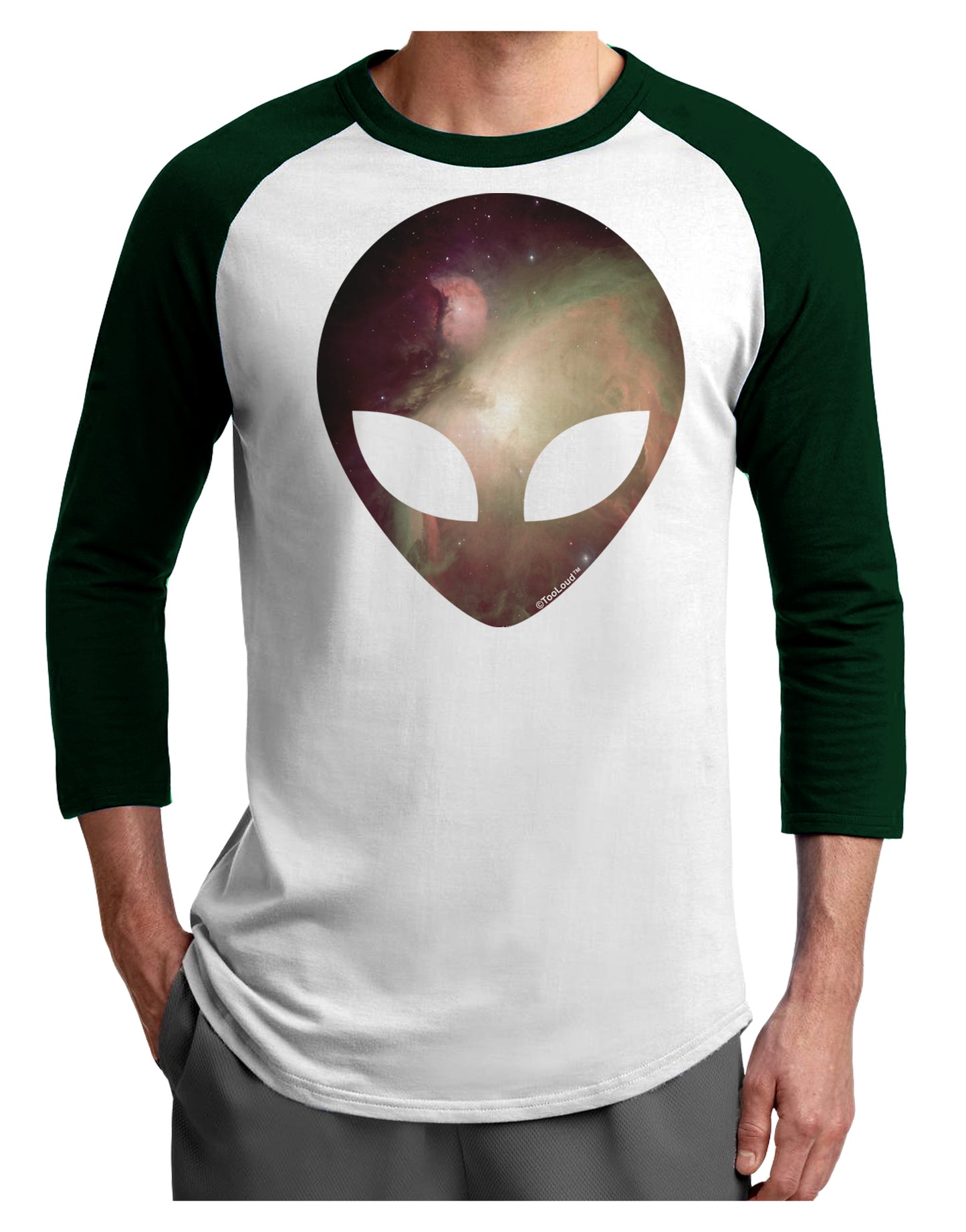 Extraterrestrial Face - Space #2 Adult Raglan Shirt by TooLoud-TooLoud-White-Forest-X-Small-Davson Sales