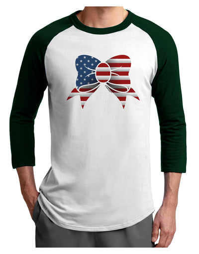 Patriotic Bow Adult Raglan Shirt-Raglan Shirt-TooLoud-White-Forest-X-Small-Davson Sales