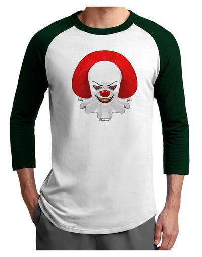 Scary Clown Watercolor Adult Raglan Shirt-TooLoud-White-Forest-X-Small-Davson Sales