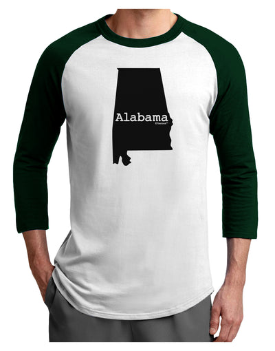 Alabama - United States Shape Adult Raglan Shirt by TooLoud-TooLoud-White-Forest-X-Small-Davson Sales