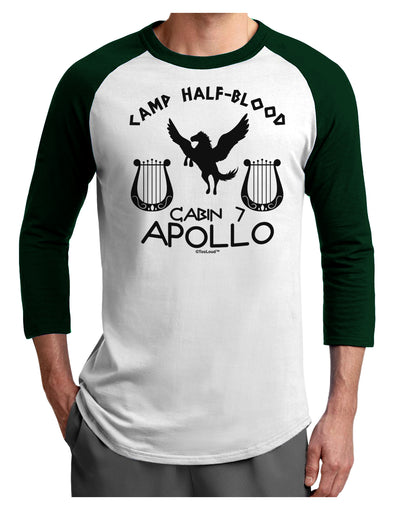 Cabin 7 Apollo Camp Half Blood Adult Raglan Shirt-TooLoud-White-Forest-X-Small-Davson Sales