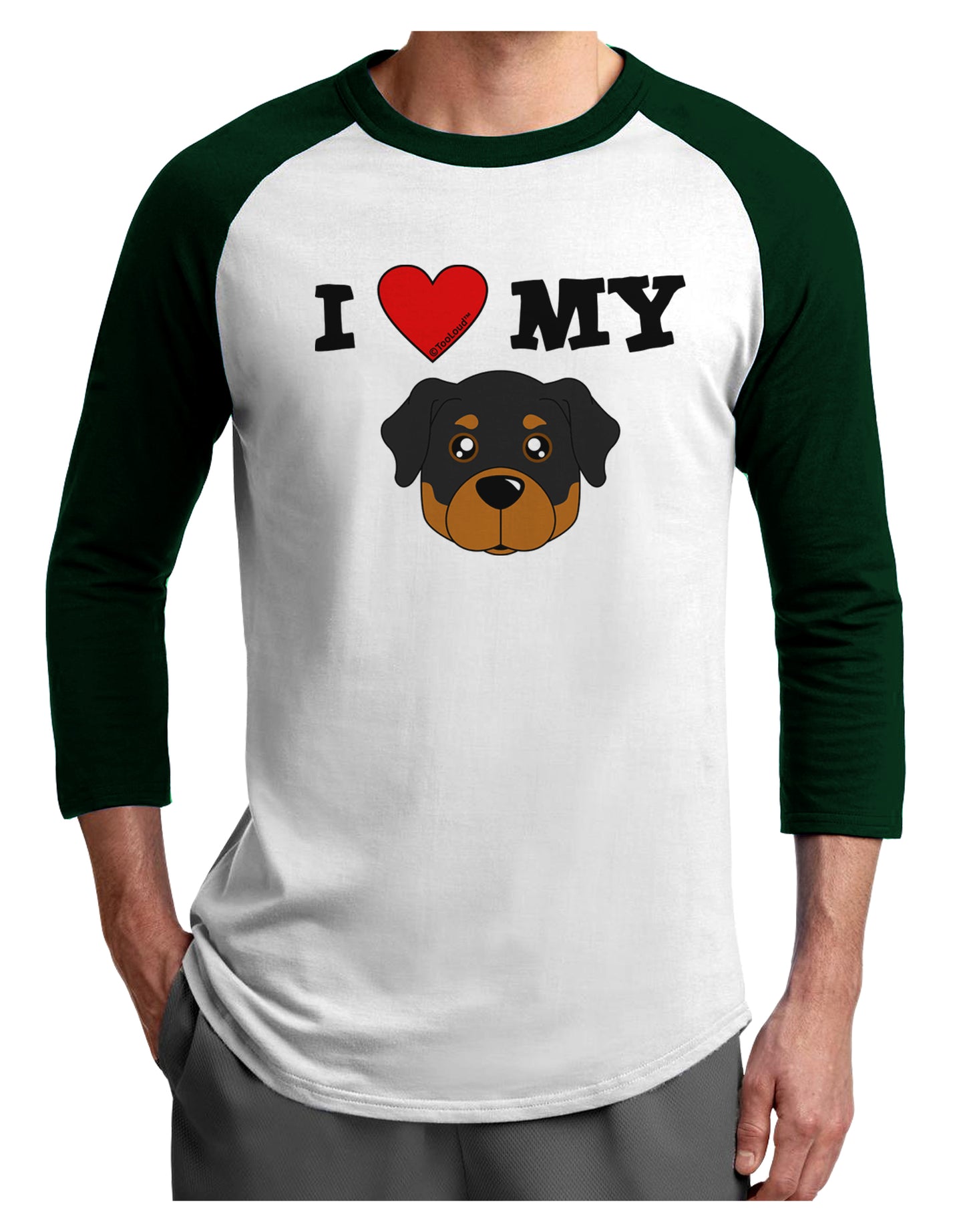 I Heart My - Cute Rottweiler Dog Adult Raglan Shirt by TooLoud-TooLoud-White-Forest-X-Small-Davson Sales