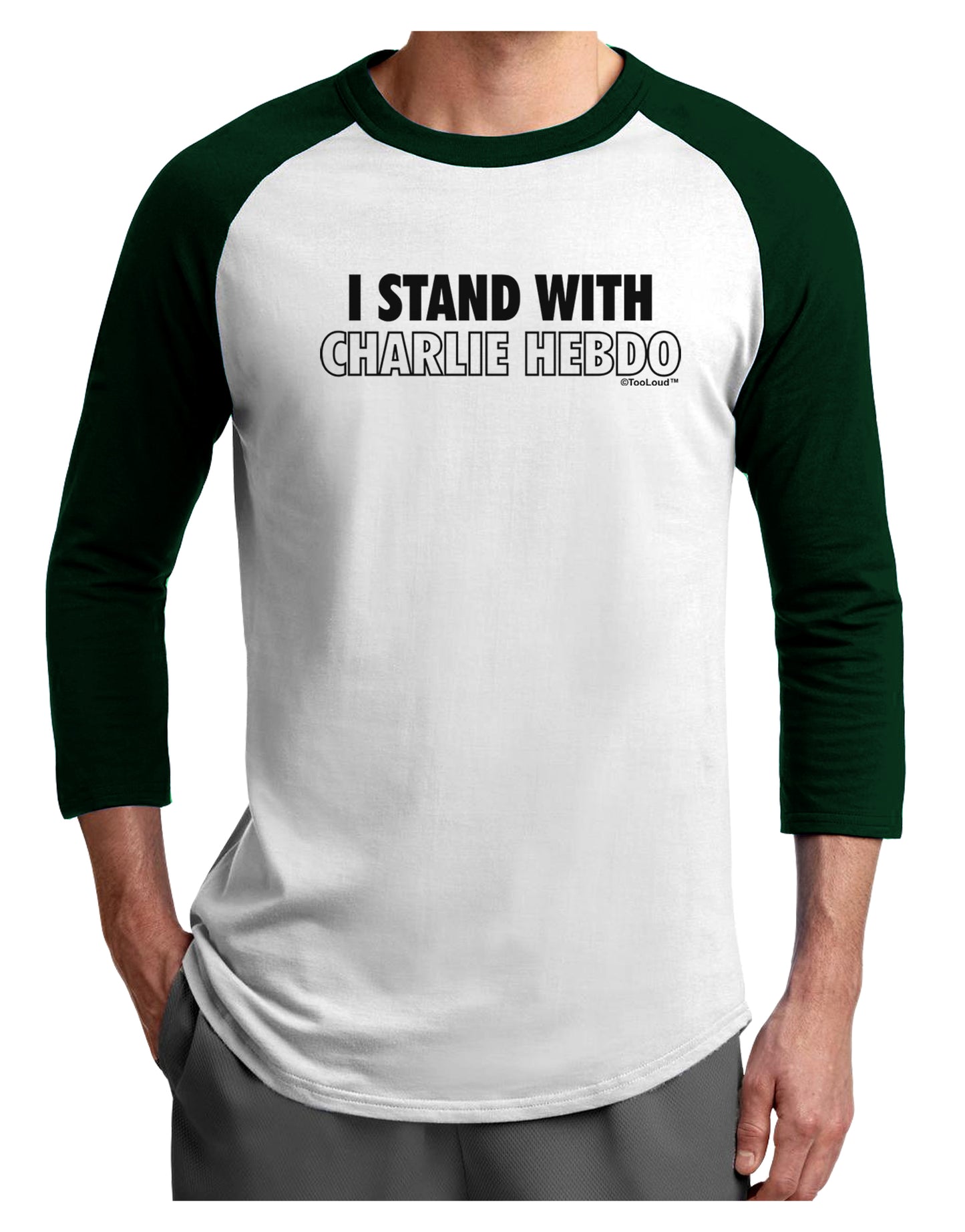 I Stand With Charlie Adult Raglan Shirt by TooLoud-TooLoud-White-Forest-X-Small-Davson Sales