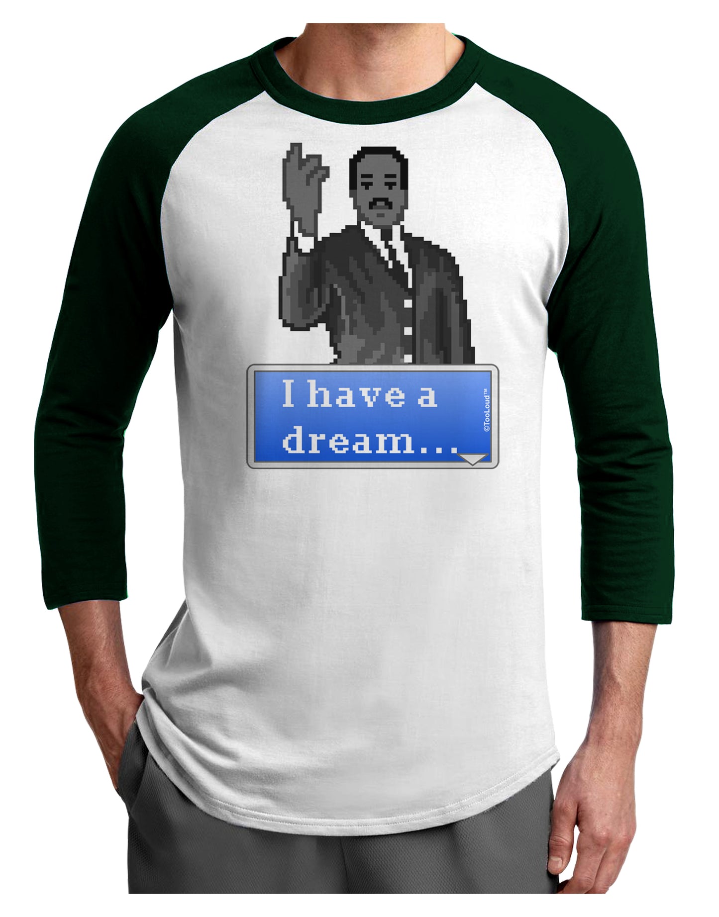 I have a Dream Pixel Art Adult Raglan Shirt by TooLoud-TooLoud-White-Forest-X-Small-Davson Sales