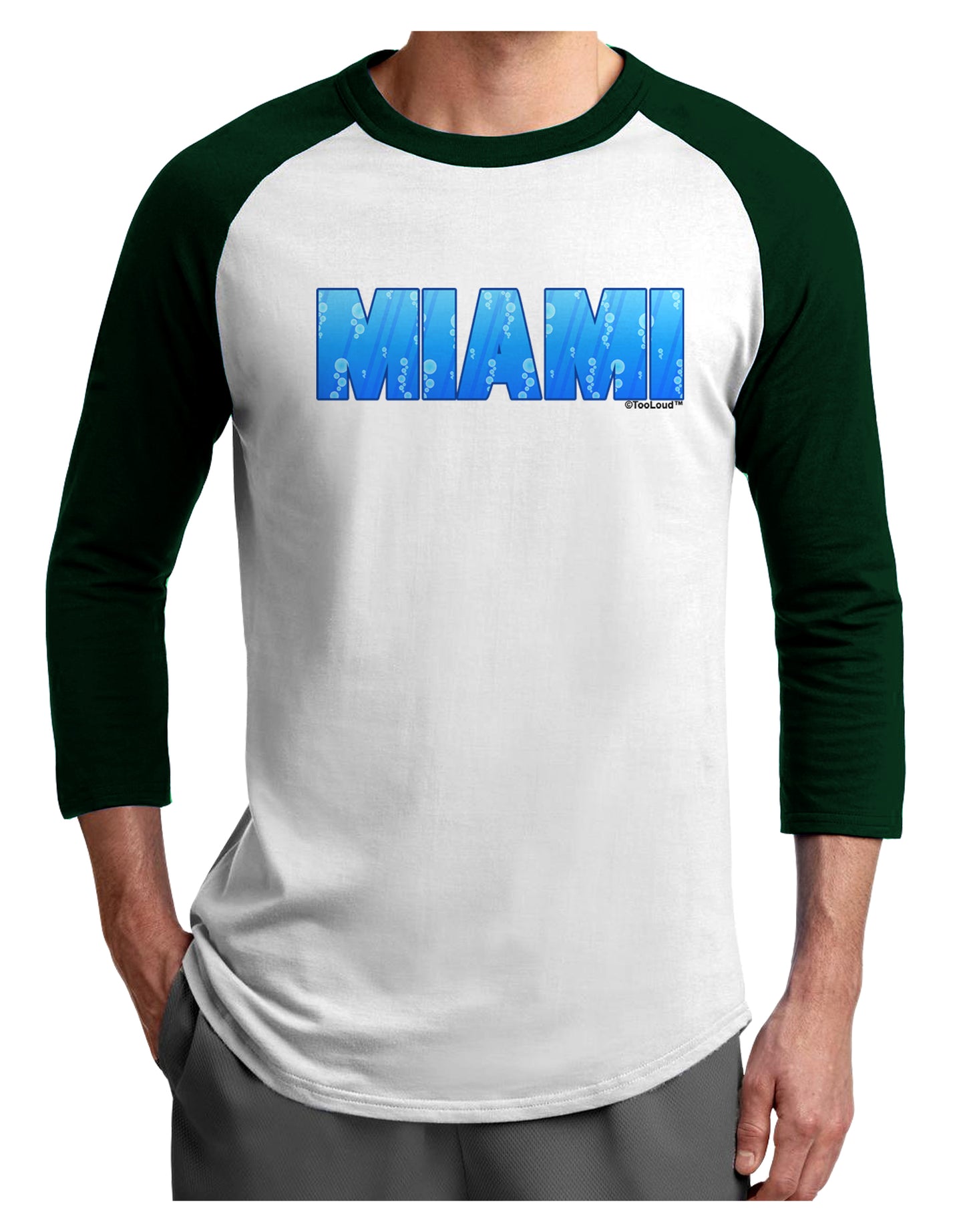 Miami Ocean Bubbles Adult Raglan Shirt by TooLoud-TooLoud-White-Forest-X-Small-Davson Sales