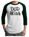 Bad Witch Distressed Adult Raglan Shirt-TooLoud-White-Forest-X-Small-Davson Sales