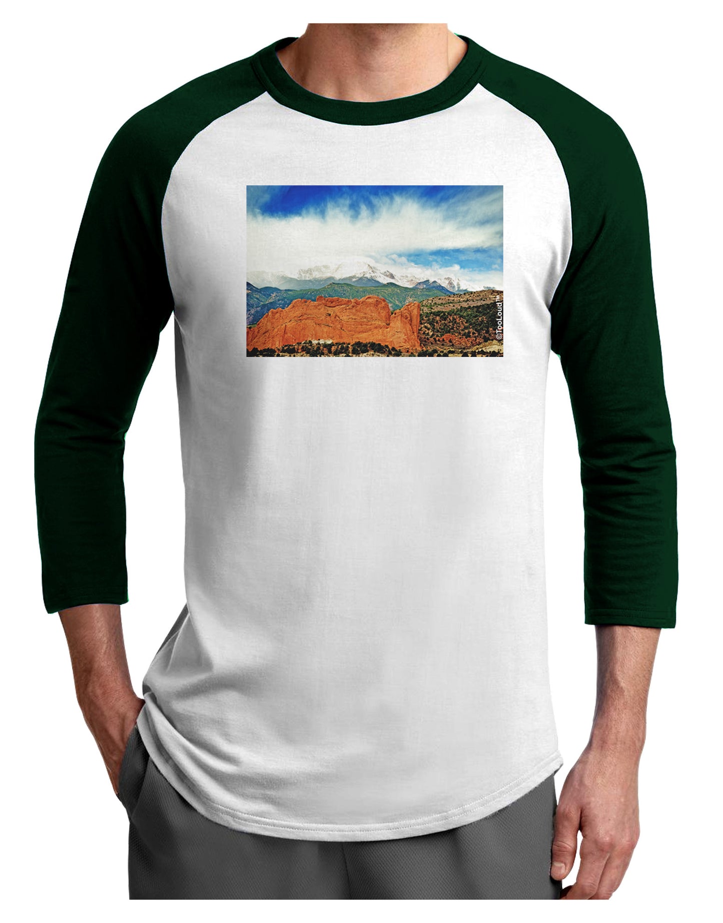 CO Beautiful View Adult Raglan Shirt-Raglan Shirt-TooLoud-White-Forest-X-Small-Davson Sales