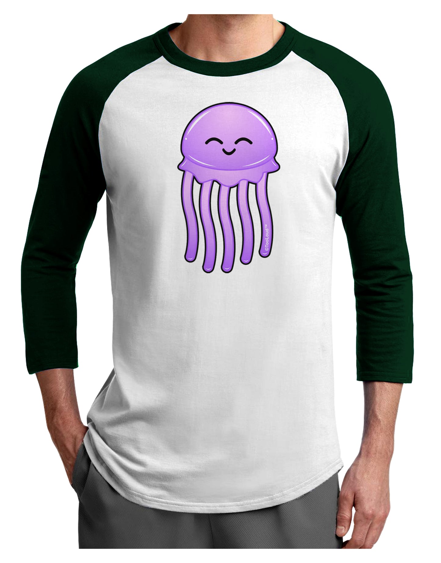 Cute Jellyfish Adult Raglan Shirt by TooLoud-TooLoud-White-Forest-X-Small-Davson Sales