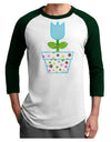 Easter Tulip Design - Blue Adult Raglan Shirt by TooLoud-TooLoud-White-Forest-X-Small-Davson Sales