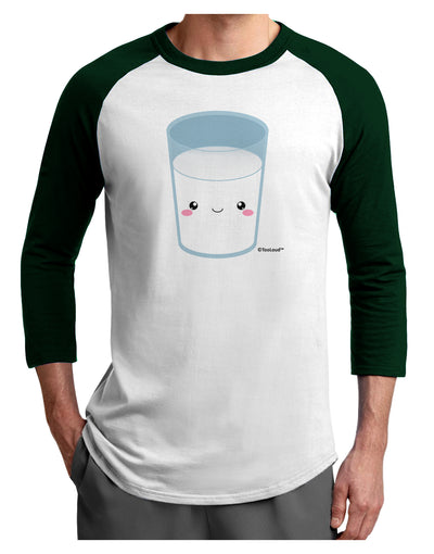 Cute Matching Milk and Cookie Design - Milk Adult Raglan Shirt by TooLoud-TooLoud-White-Forest-X-Small-Davson Sales