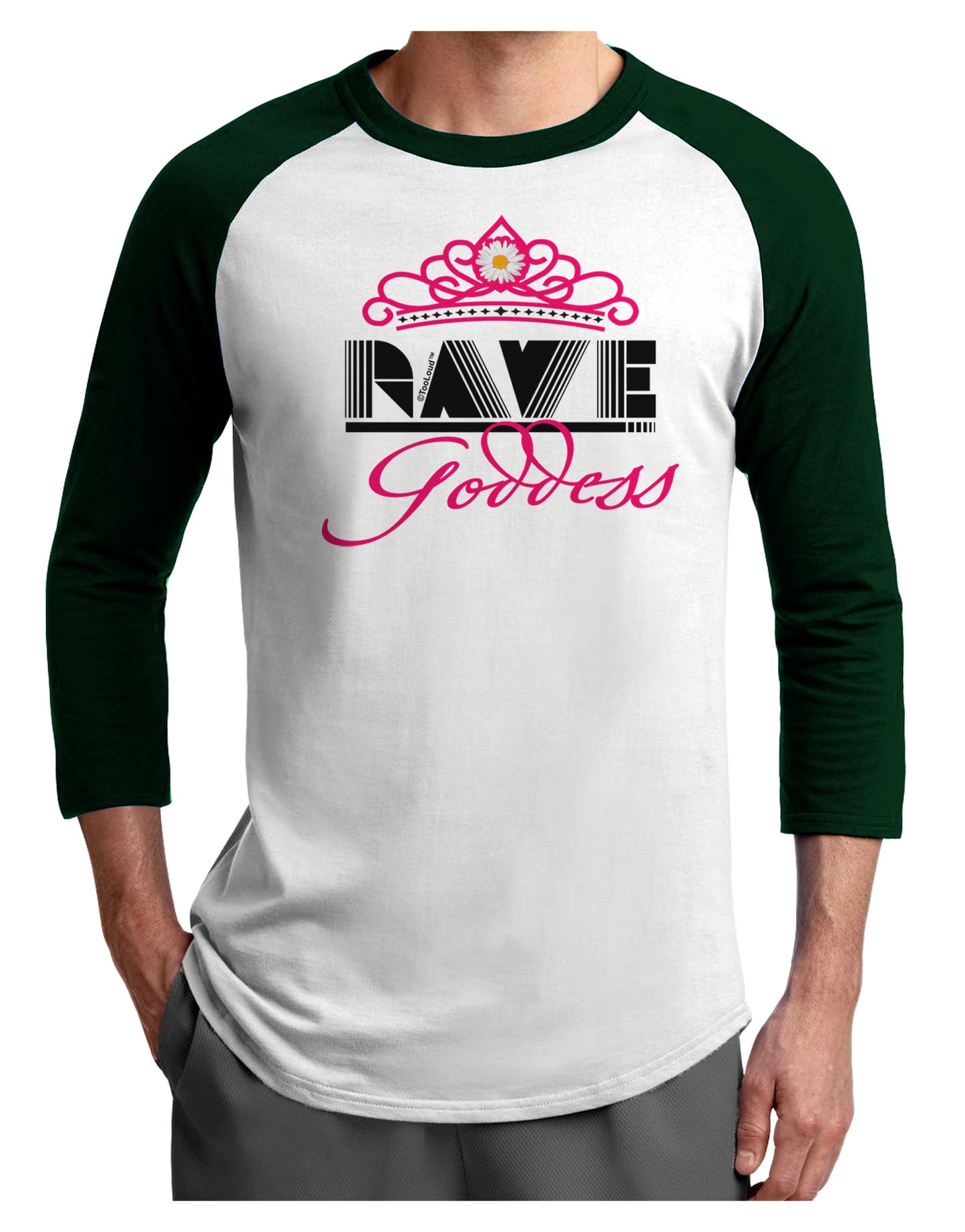 Rave Goddess Adult Raglan Shirt-Raglan Shirt-TooLoud-White-Forest-X-Small-Davson Sales