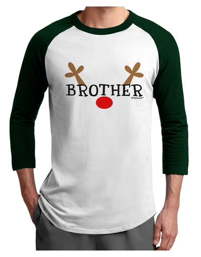 Matching Family Christmas Design - Reindeer - Brother Adult Raglan Shirt by TooLoud-TooLoud-White-Forest-X-Small-Davson Sales