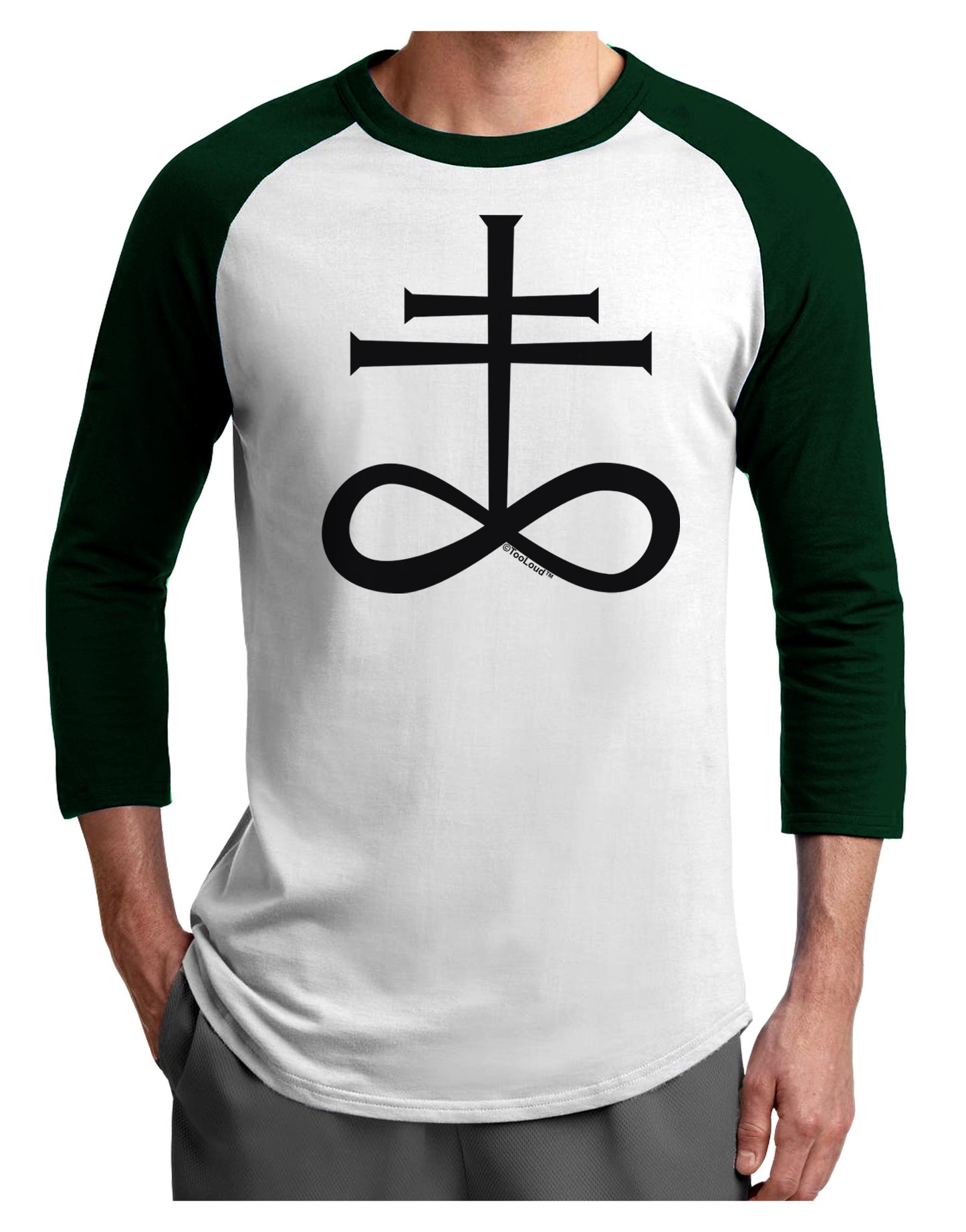 Sulphur Cross Adult Raglan Shirt-Raglan Shirt-TooLoud-White-Forest-X-Small-Davson Sales