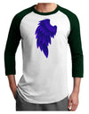 Single Left Dark Angel Wing Design - Couples Adult Raglan Shirt-Raglan Shirt-TooLoud-White-Forest-X-Small-Davson Sales