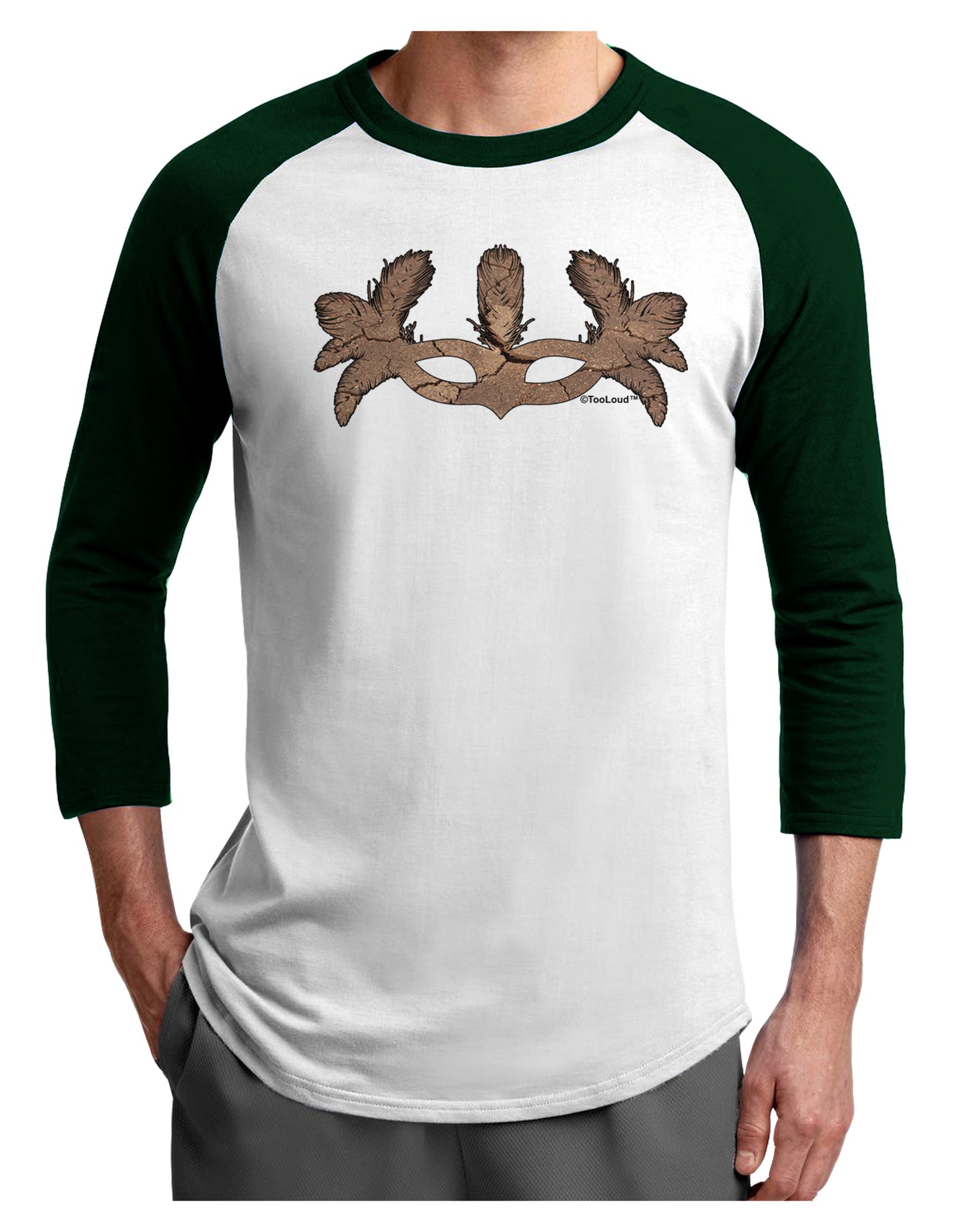 Earth Masquerade Mask Adult Raglan Shirt by TooLoud-TooLoud-White-Forest-X-Small-Davson Sales