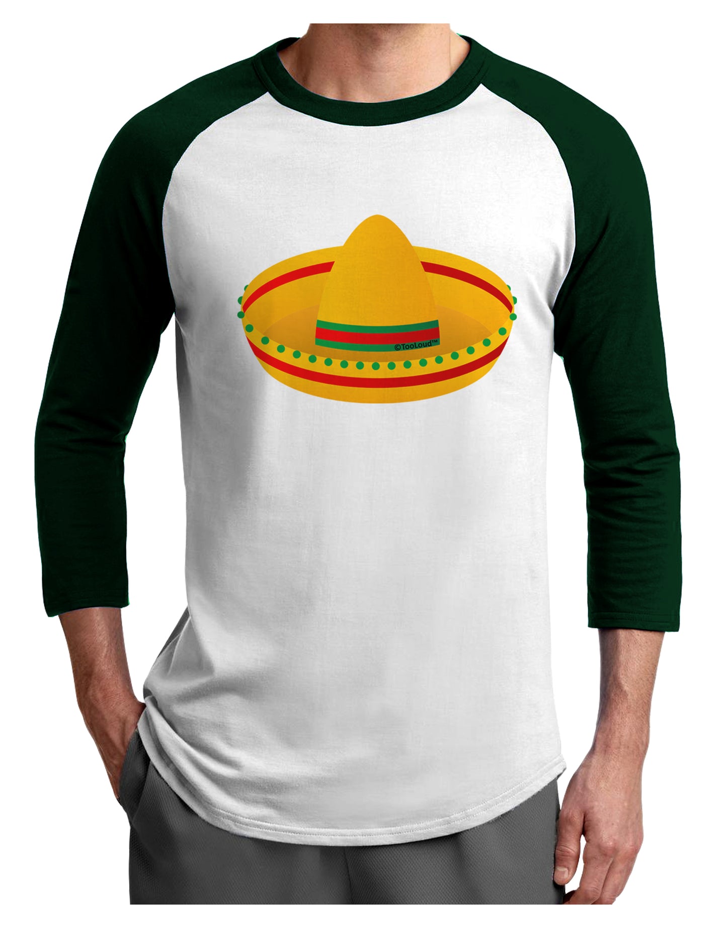 Sombrero Design Adult Raglan Shirt by TooLoud-TooLoud-White-Forest-X-Small-Davson Sales