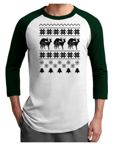 Humping Gay Reindeer Adult Raglan Shirt-Raglan Shirt-TooLoud-White-Forest-X-Small-Davson Sales